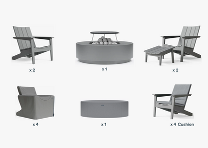 Ensemble feu de camp surélevé - Gaz naturel