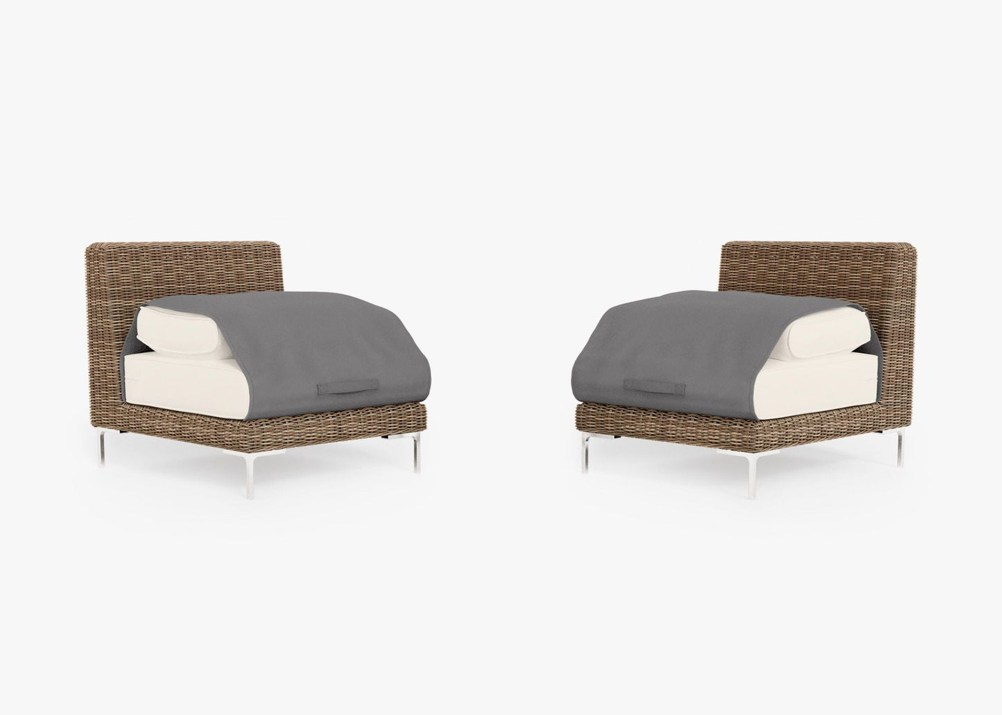 Ensemble de conversation de fauteuils de jardin sans accoudoirs en osier marron