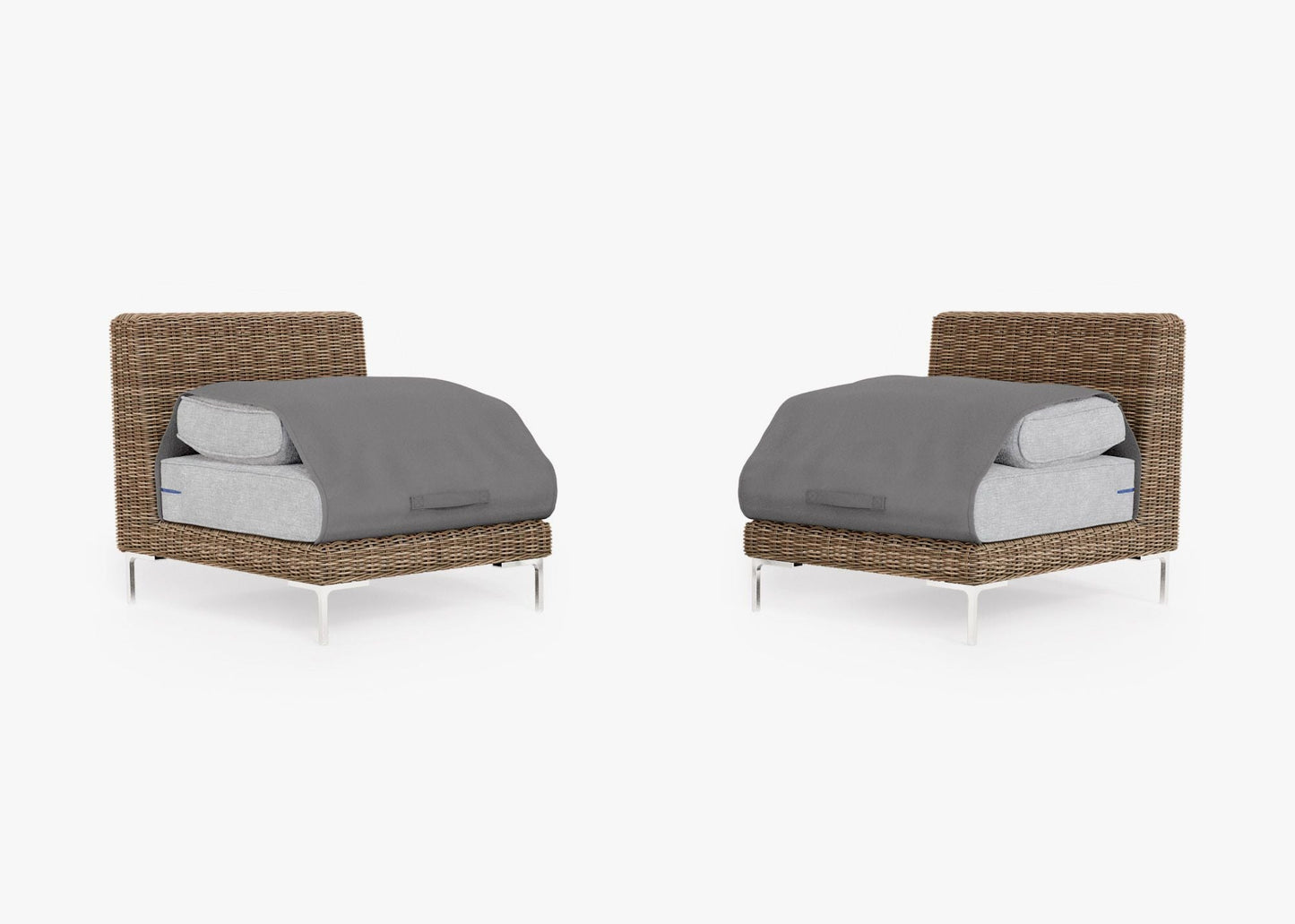 Ensemble de conversation de fauteuils de jardin sans accoudoirs en osier marron