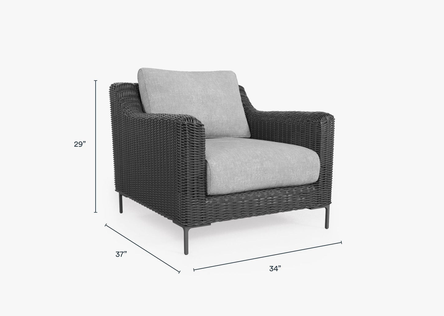 Fauteuil d'extérieur en osier noir