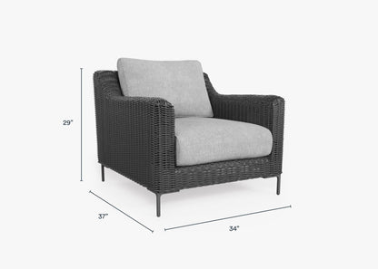 Fauteuil d'extérieur en osier noir