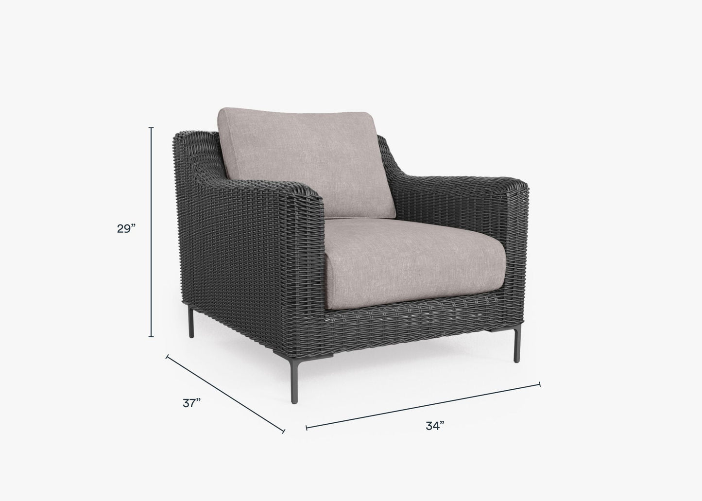 Fauteuil d'extérieur en osier noir