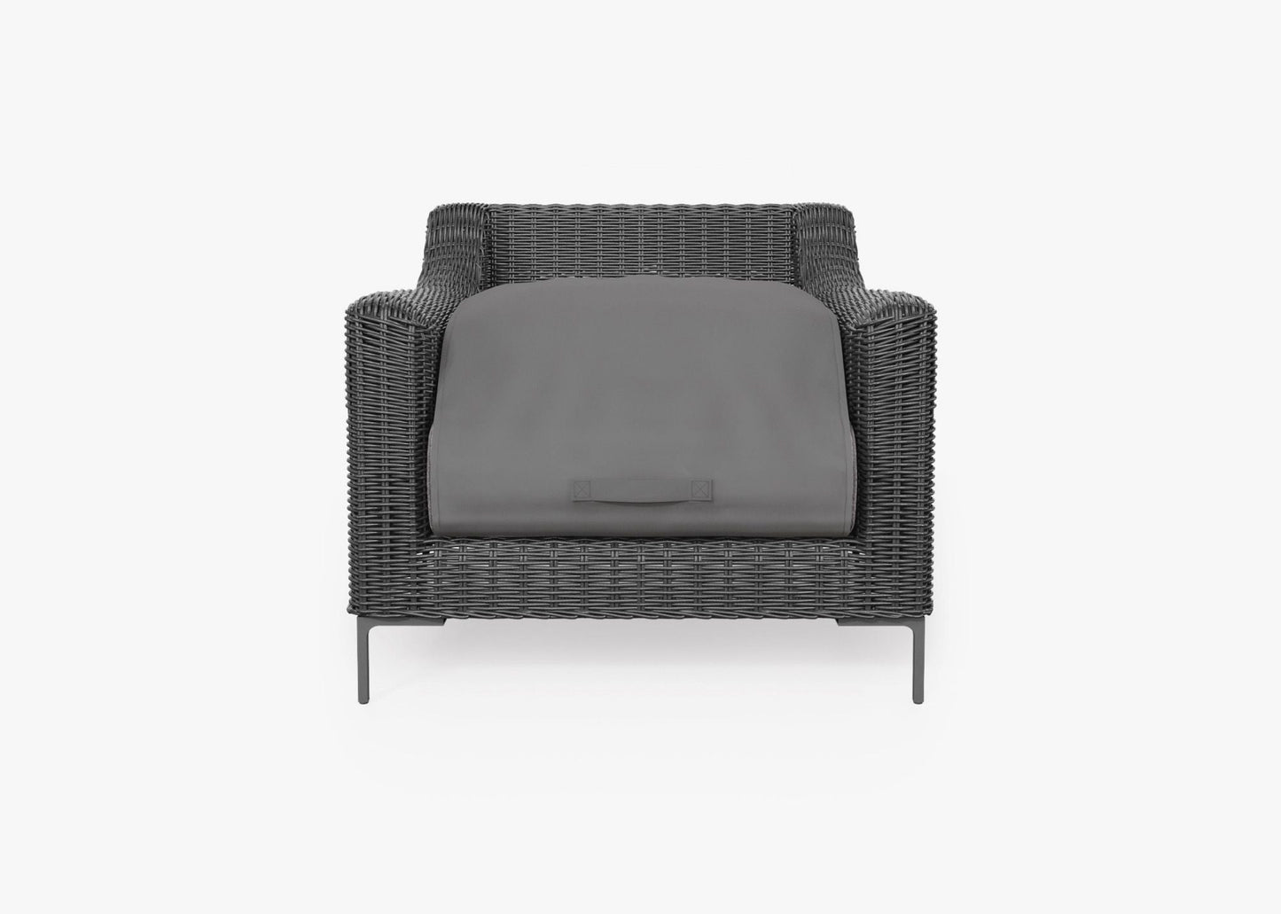 Fauteuil d'extérieur en osier noir
