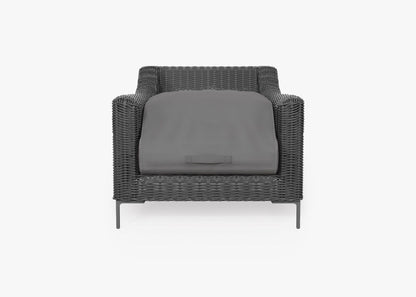 Fauteuil d'extérieur en osier noir