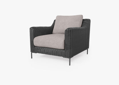 Fauteuil d'extérieur en osier noir