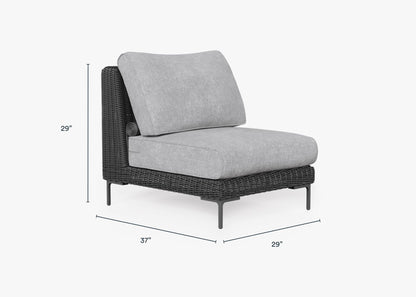 Chaise d'extérieur sans accoudoirs en osier noir