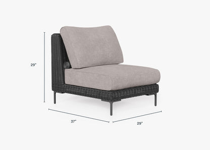 Chaise d'extérieur sans accoudoirs en osier noir