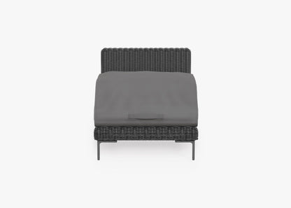 Chaise d'extérieur sans accoudoirs en osier noir