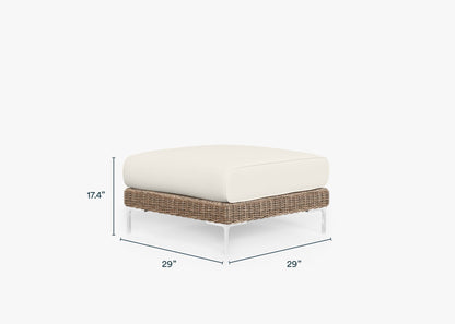 Pouf d'extérieur multifonctionnel en osier marron