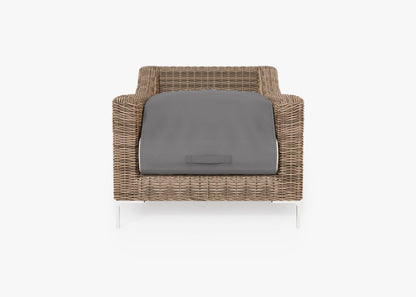 Fauteuil d'extérieur en osier marron