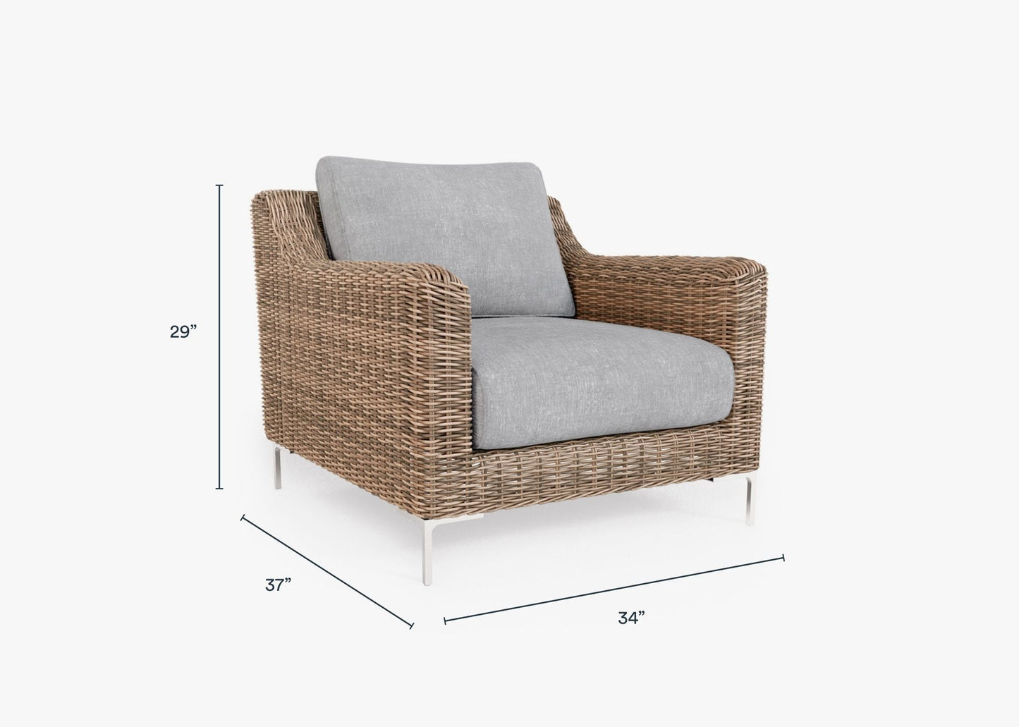 Fauteuil d'extérieur en osier marron