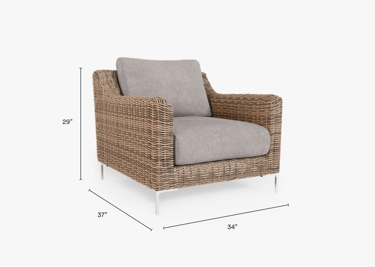 Fauteuil d'extérieur en osier marron