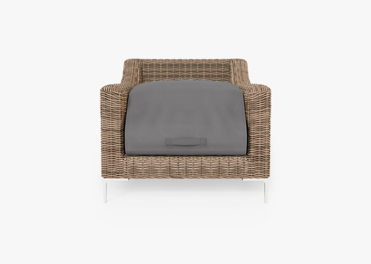 Fauteuil d'extérieur en osier marron