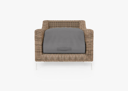 Fauteuil d'extérieur en osier marron