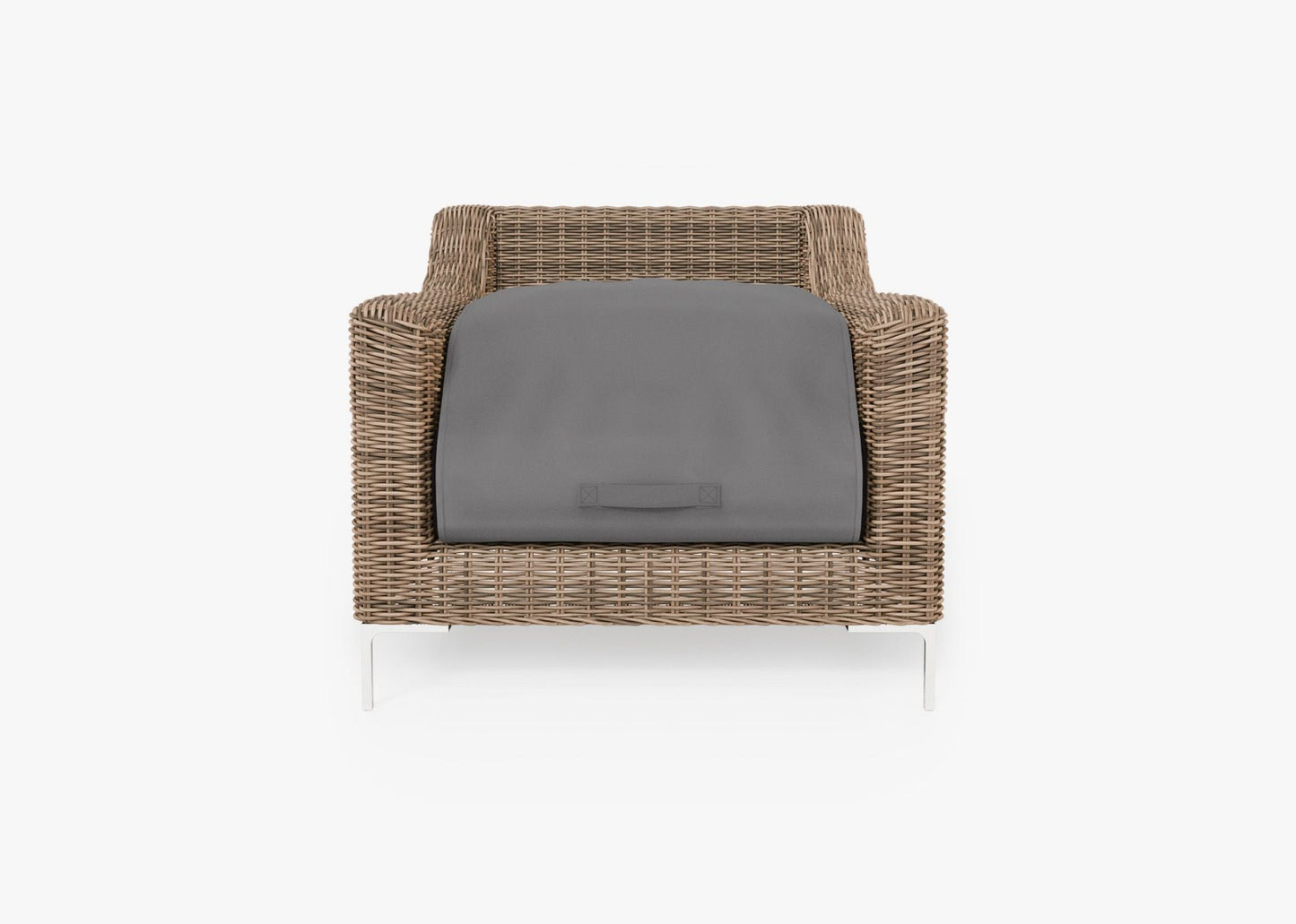 Fauteuil d'extérieur en osier marron