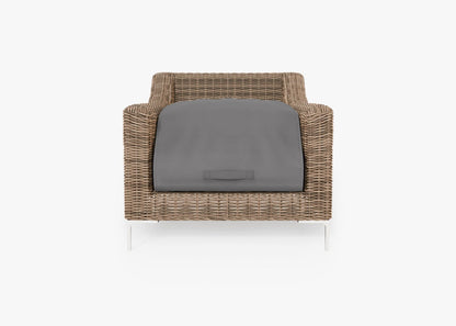 Fauteuil d'extérieur en osier marron