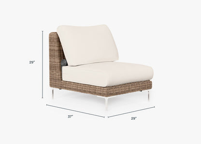 Chaise d'extérieur sans accoudoirs en osier marron