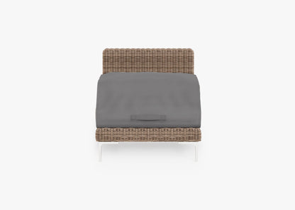 Chaise d'extérieur sans accoudoirs en osier marron