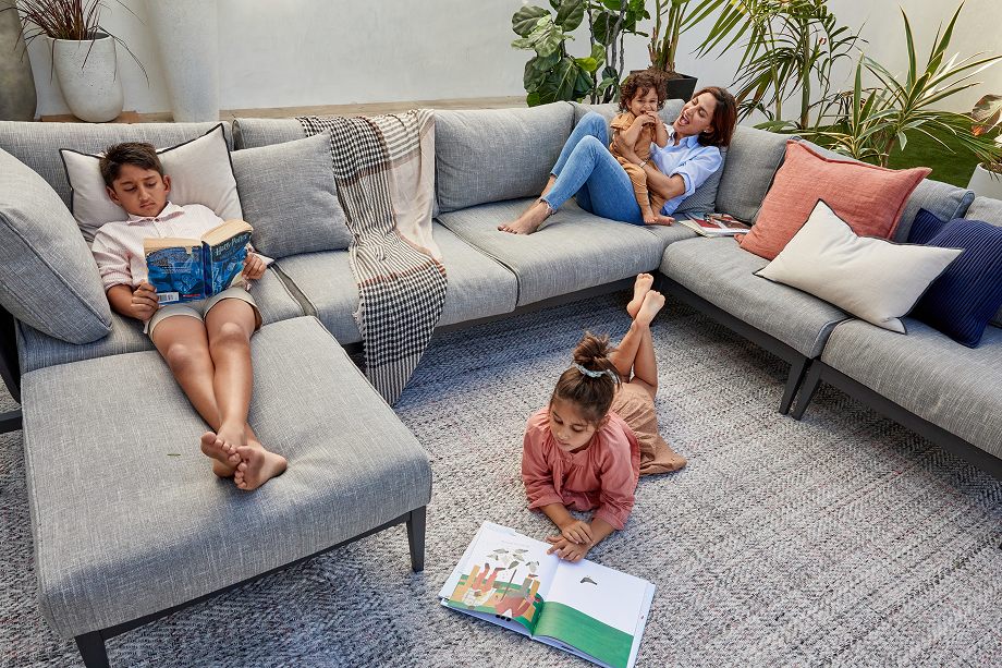 Pouf multifonctionnel d'extérieur en aluminium blanc