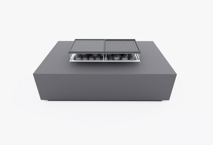 Ensemble table et foyer en béton rectangulaire pour la cuisine