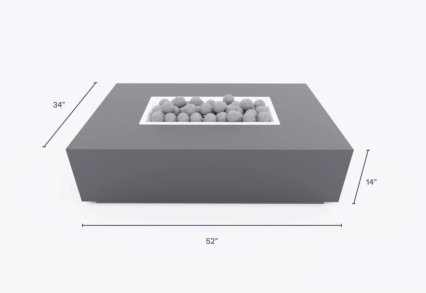 Ensemble table et foyer en béton rectangulaire pour la cuisine