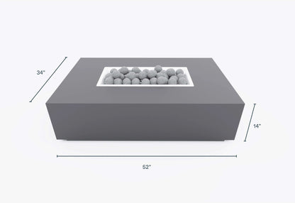 Ensemble table et foyer en béton rectangulaire pour la cuisine