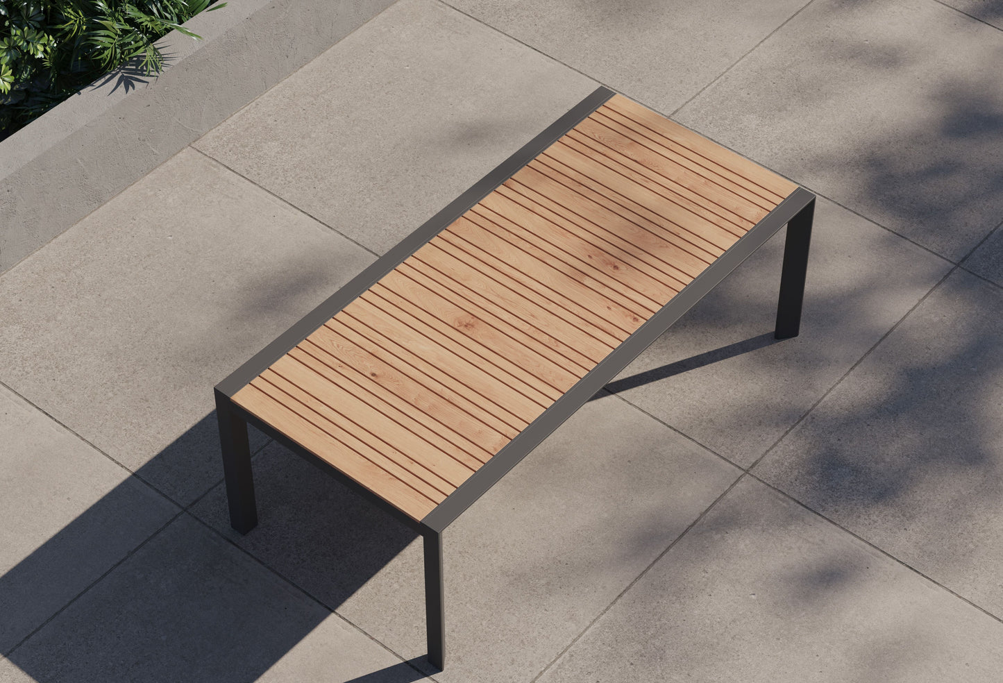 Table de salle à manger extensible d'extérieur en teck et aluminium