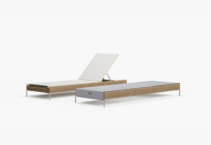 Chaise longue d'extérieur en osier