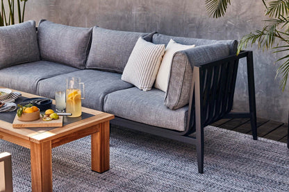 Chaise d'angle d'extérieur en aluminium anthracite - Droite