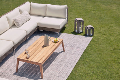 Table basse d'extérieur en teck - Pieds fuselés