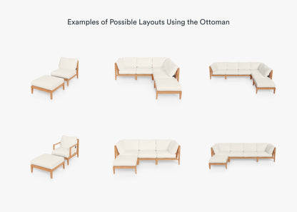 Pouf multifonctionnel d'extérieur en teck