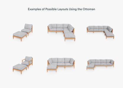Pouf d'extérieur en teck (Expérience extérieure)