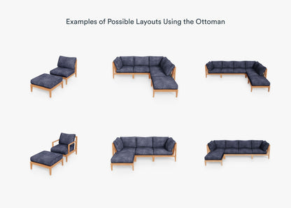 Pouf d'extérieur en teck (Expérience extérieure)