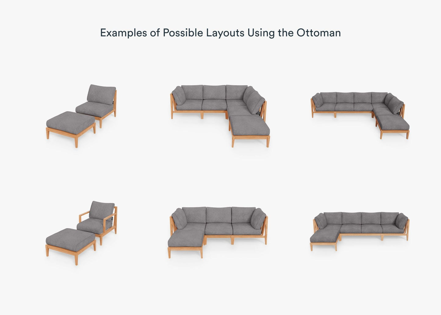 Pouf d'extérieur en teck (Expérience extérieure)