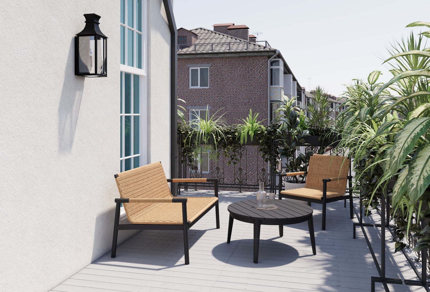 Canapé deux places flexible en osier et aluminium