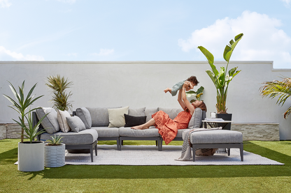 Pouf multifonctionnel d'extérieur en aluminium blanc