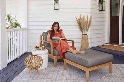 Pouf multifonctionnel d'extérieur en teck