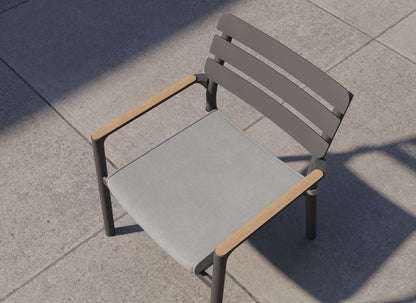 Table de salle à manger rectangulaire d'extérieur en aluminium + 8 fauteuils de salle à manger 595