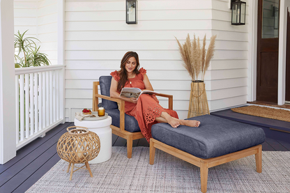 Pouf multifonctionnel d'extérieur en teck