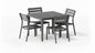 Table de salle à manger carrée d'extérieur en aluminium + 4 chaises sans accoudoirs 595