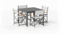 Table de salle à manger carrée d'extérieur en aluminium + 4 chaises de réalisateur en aluminium