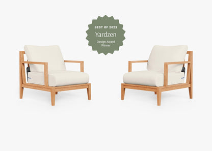 Ensemble de conversation avec fauteuil d'extérieur en teck