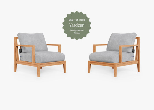 Ensemble de conversation avec fauteuil d'extérieur en teck