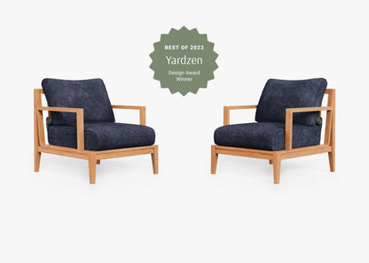 Ensemble de conversation avec fauteuil d'extérieur en teck