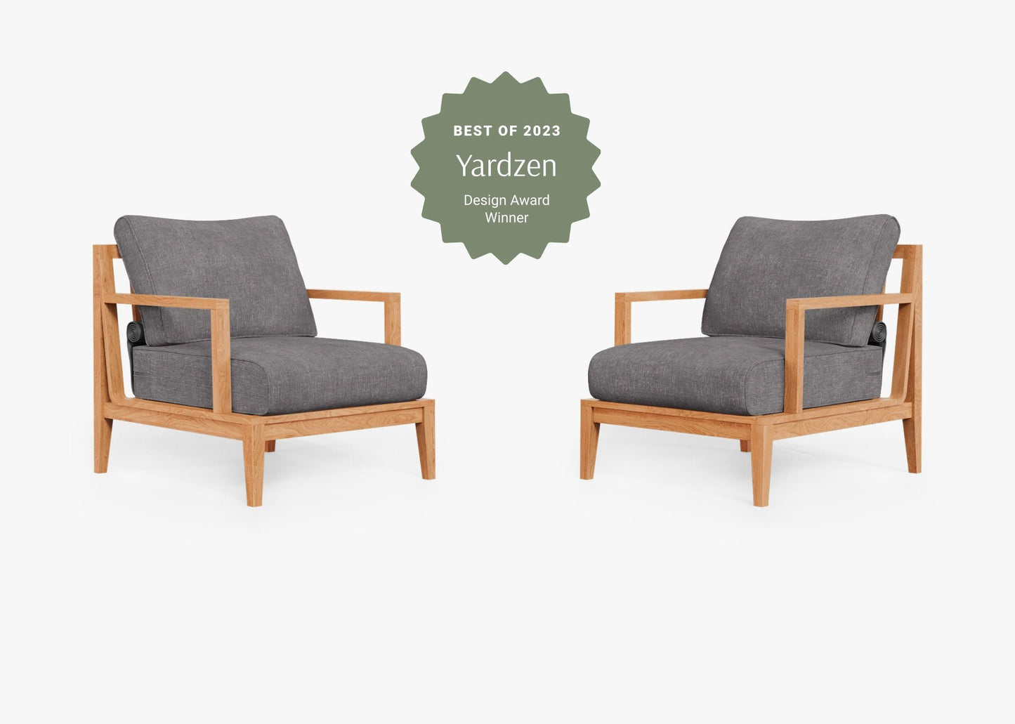 Ensemble de conversation avec fauteuil d'extérieur en teck