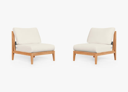 Ensemble de conversation de chaises de jardin sans accoudoirs en teck