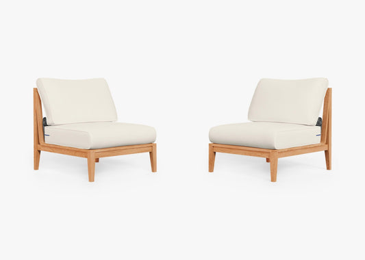 Ensemble de conversation de chaises de jardin sans accoudoirs en teck