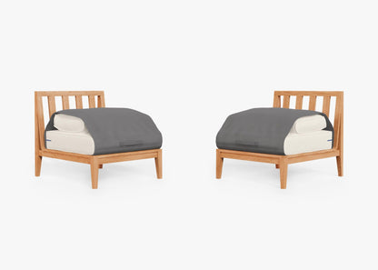 Ensemble de conversation de chaises de jardin sans accoudoirs en teck