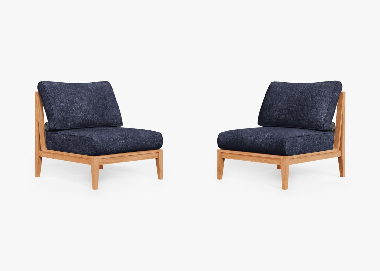 Ensemble de conversation de chaises de jardin sans accoudoirs en teck