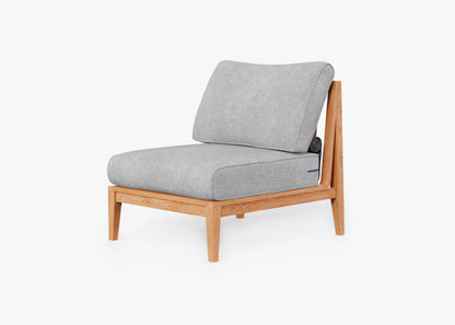 Chaise d'extérieur sans accoudoirs en teck